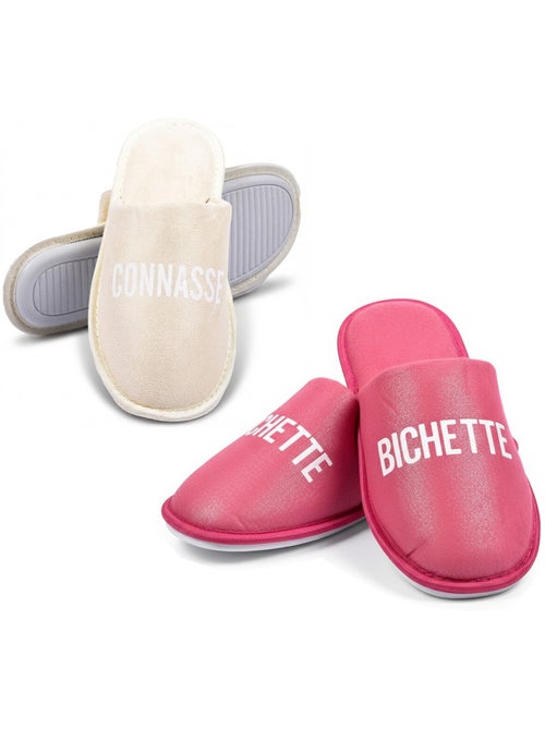 Dames pantoffels Lurex Glitter set van 2 paar - Kiabi Dames pantoffels Lurex Glitter set van 2 paar - Kiabi