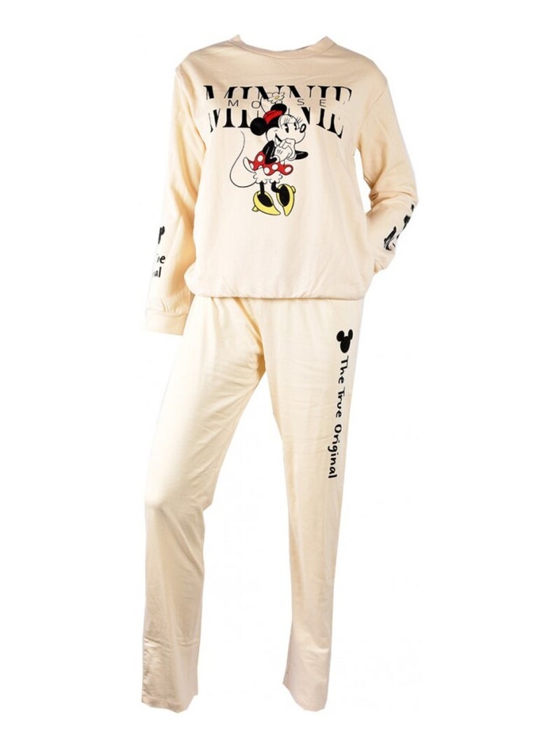 Dames pyjama MINNIE katoen - Set van 2 Grijsbeige - Kiabi