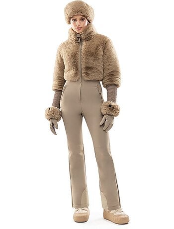 Dames retro skipak met imitatiebont