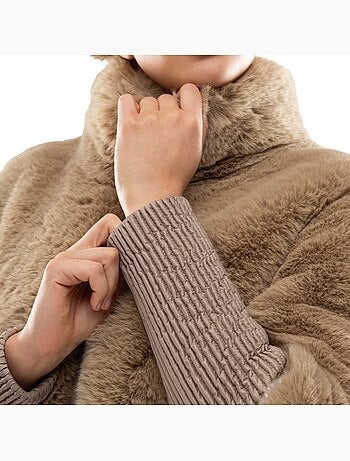 Dames retro skipak met imitatiebont