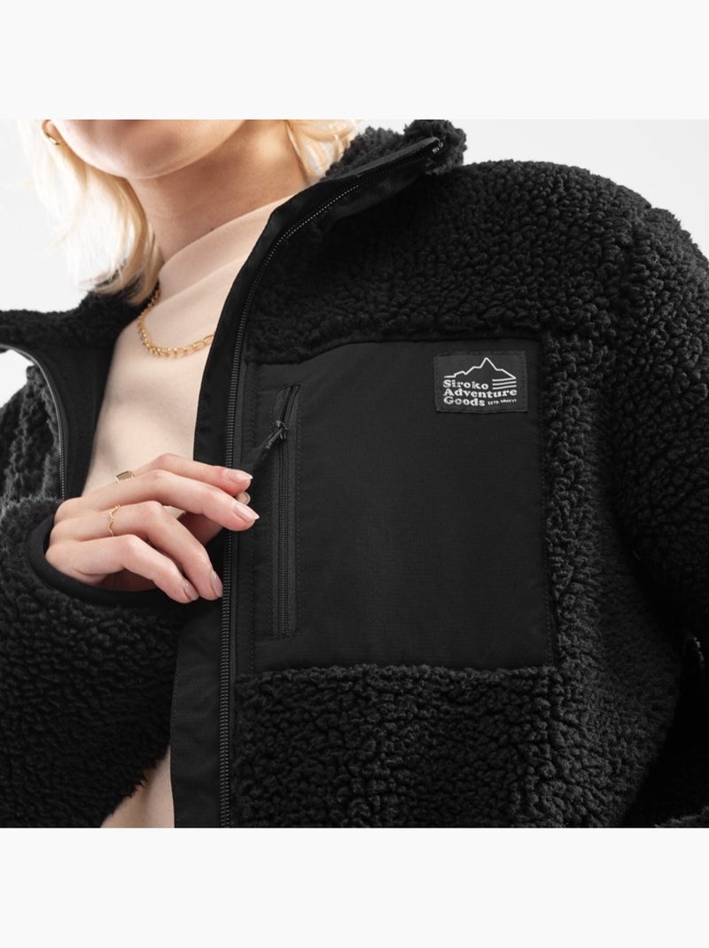 Dames sherpa jas Zwart - Kiabi