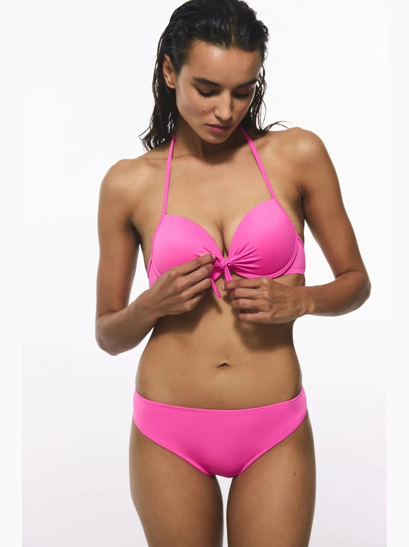 Dames slip bikinibroekje penti Fluorroze/Solinotes - Kiabi