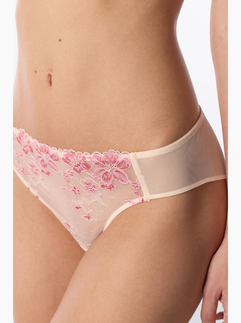 Dames slip met bloemenprint penti Klei-beige - Kiabi