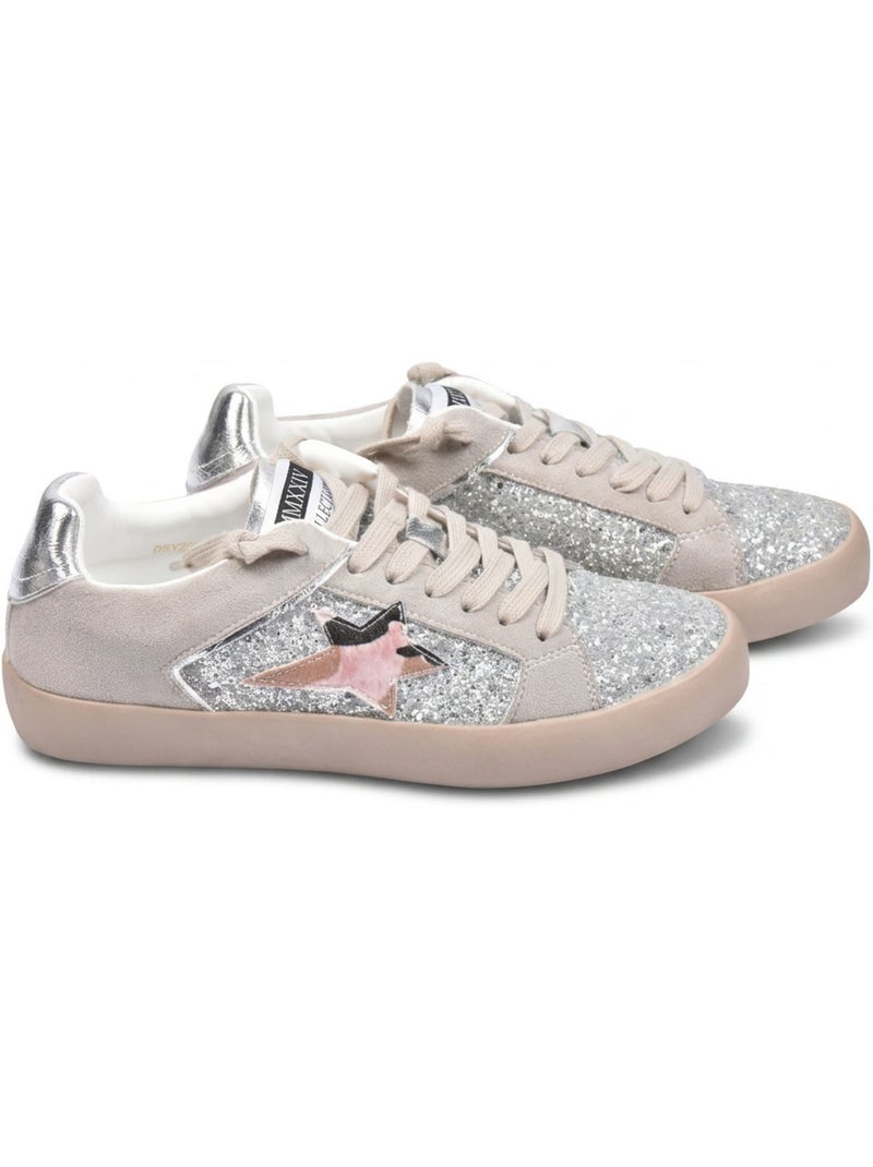 Dames Sneakers Glitter Ster Platform OZABI MMXXIV Zilver - Kiabi