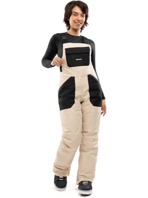 Dames snowboard broek met bretels - Kiabi