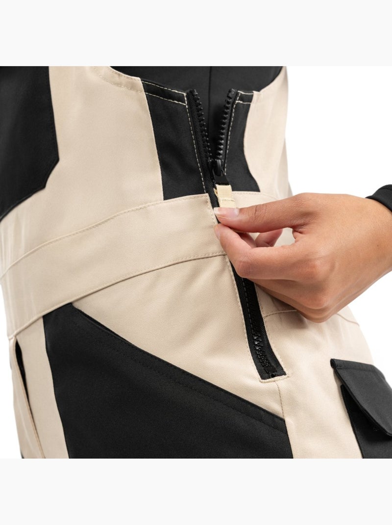 Dames snowboard broek met bretels Beige - Kiabi
