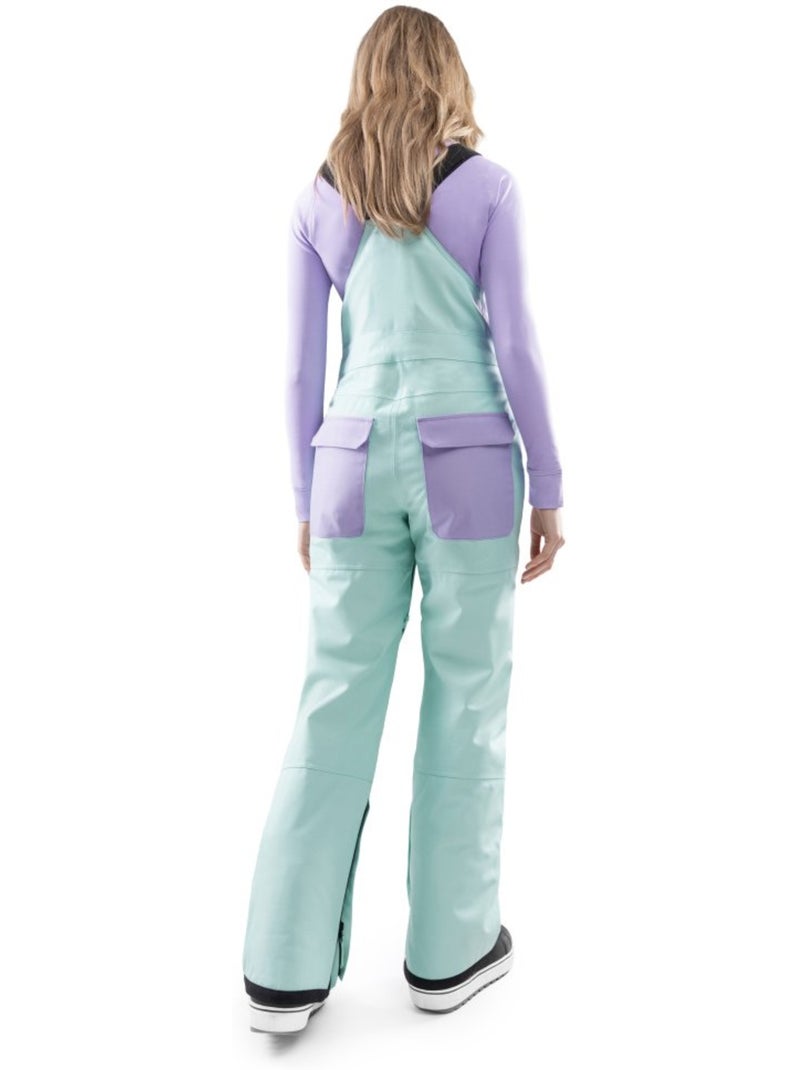 Dames snowboard broek met bretels Groen - Kiabi