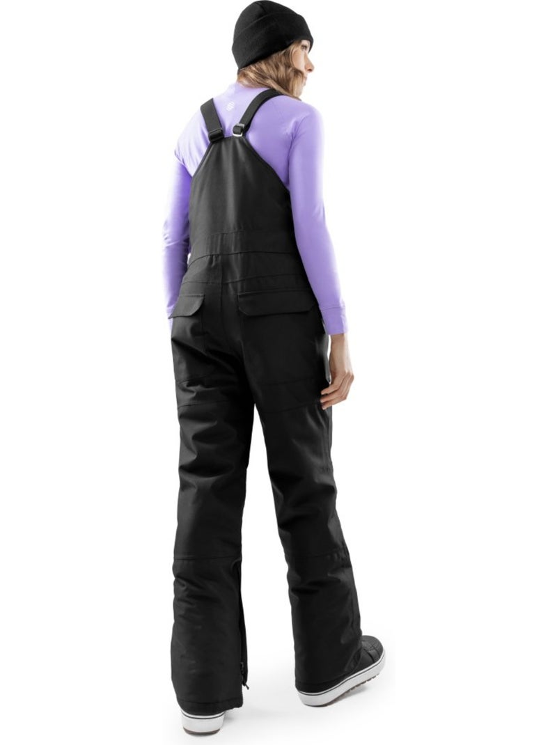 Dames snowboard broek met bretels Zwart - Kiabi