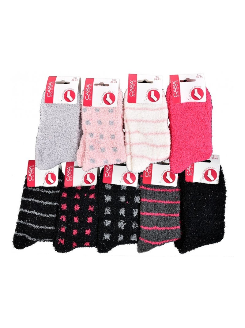 Dames sokken Casa Socks Zacht Gevoel - Set van 9 Zwart Multicolor Zwart - Kiabi