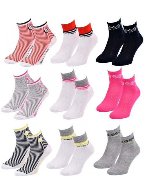 Dames sokken QUARTER SERGIO TACCHINI Set van 9 - Kiabi Dames sokken QUARTER SERGIO TACCHINI Set van 9 - Kiabi