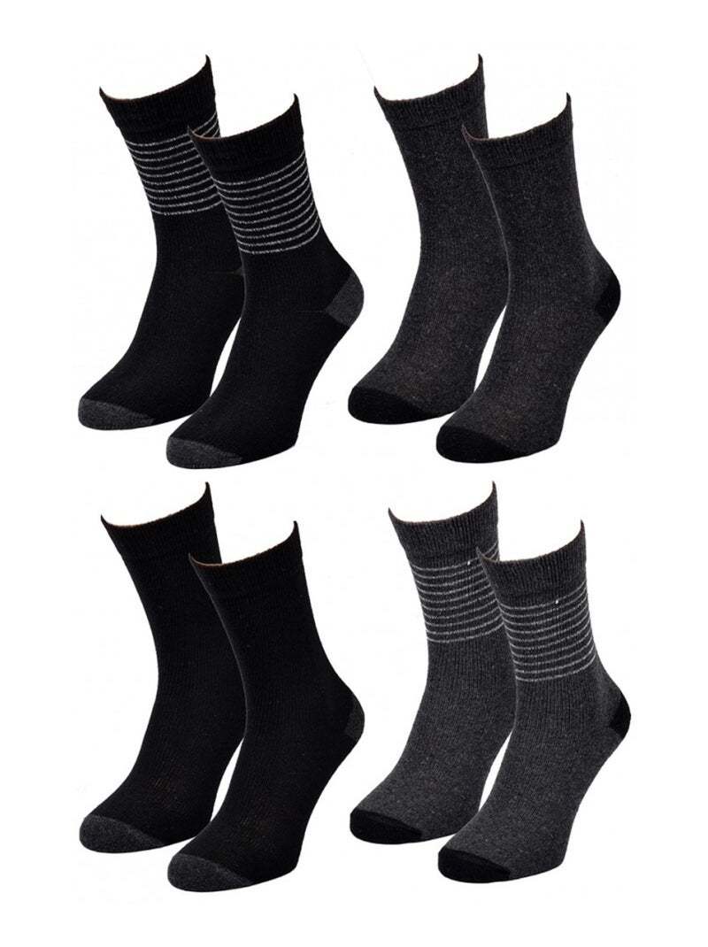 Dames sokken WINTER SOCKS - Set van 4 Zwart Antracietgrijs - Kiabi
