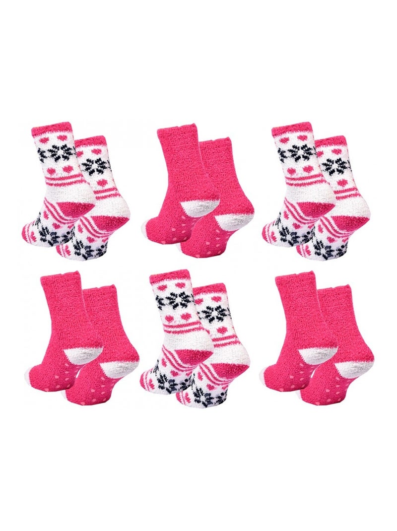 Dames sokken WINTER SOCKS - Set van 6 paar Wit / Roze / Beige - Kiabi