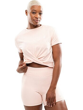 Dames sportshirt geknoopt detail