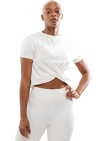Dames sportshirt geknoopt detail