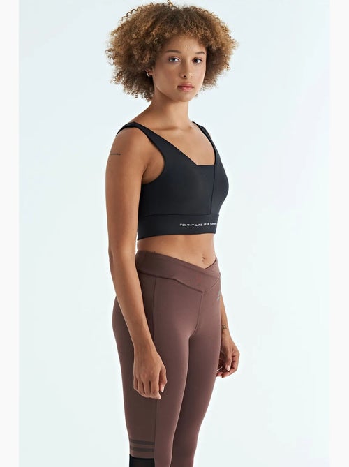 Dames sporttop met kleurvlakken en cropped model tommy - Kiabi