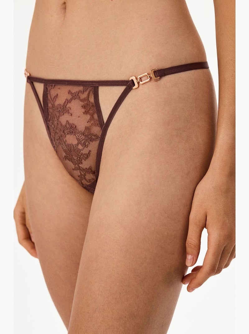 Dames strap string slip penti Bordeauxrood - Kiabi
