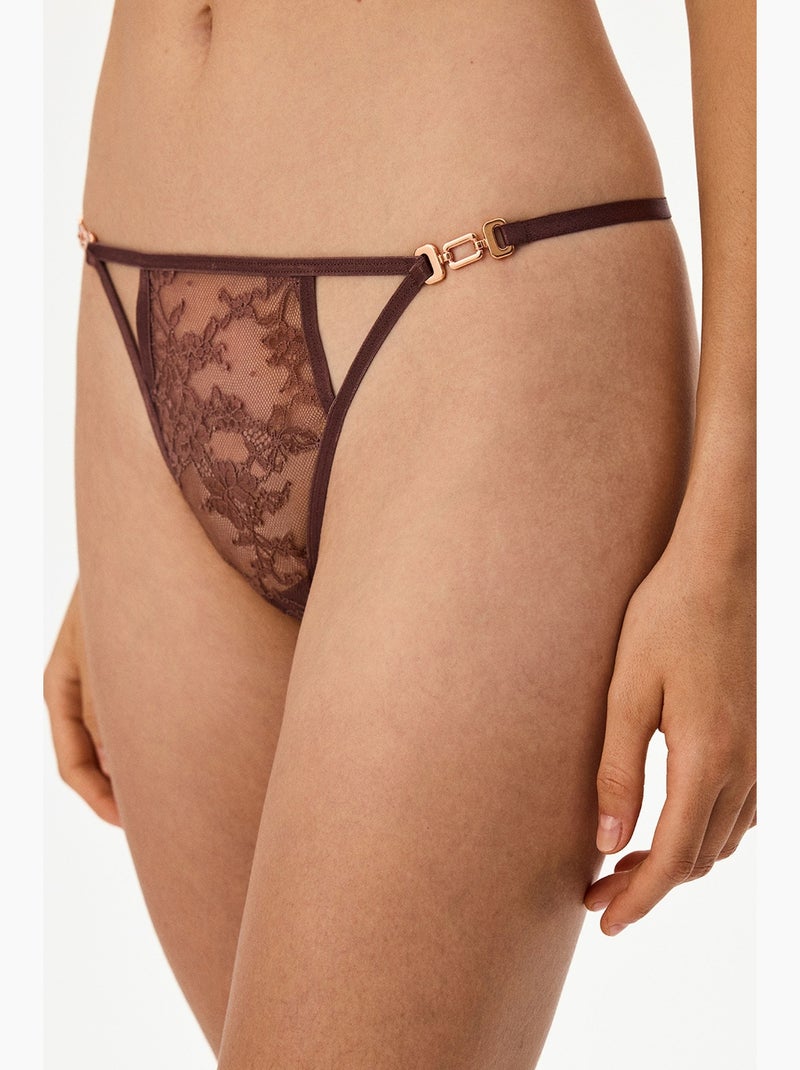 Dames strap string slip penti Bordeauxrood - Kiabi