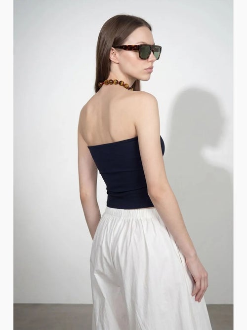 Dames strapless crop bandeautop dilvin - Kiabi Dames strapless crop bandeautop dilvin - Kiabi