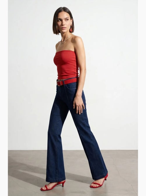 Dames strapless crop bandeautop dilvin - Kiabi Dames strapless crop bandeautop dilvin - Kiabi
