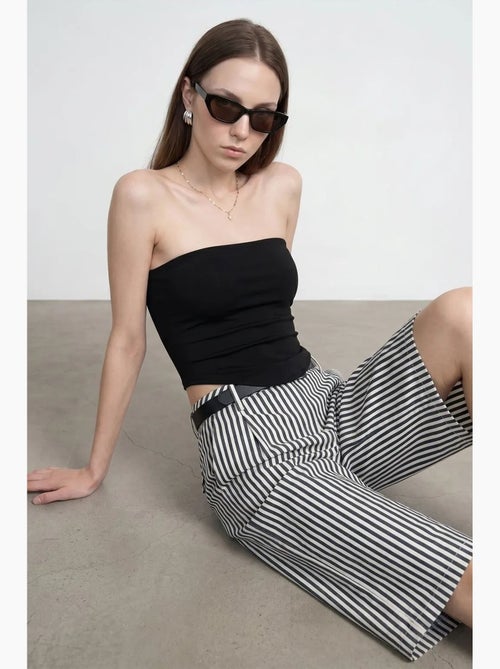 Dames strapless crop bandeautop dilvin - Kiabi Dames strapless crop bandeautop dilvin - Kiabi