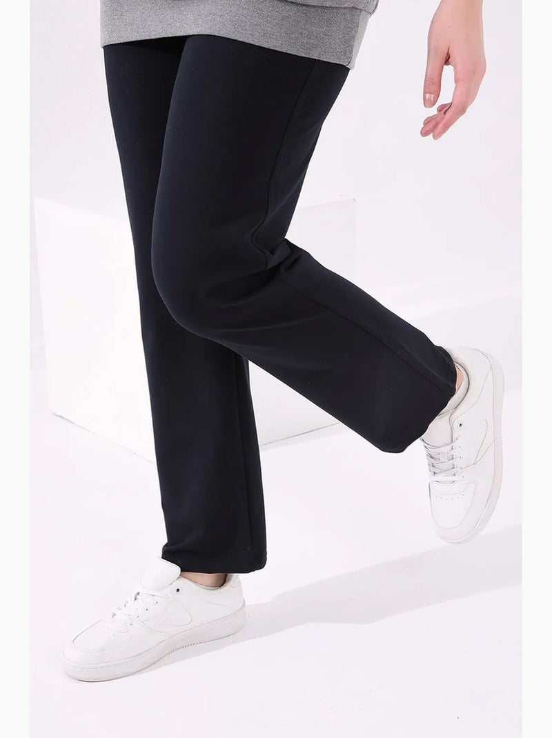 Dames sweatpants met rechte pijp tommy Marineblauw - Kiabi
