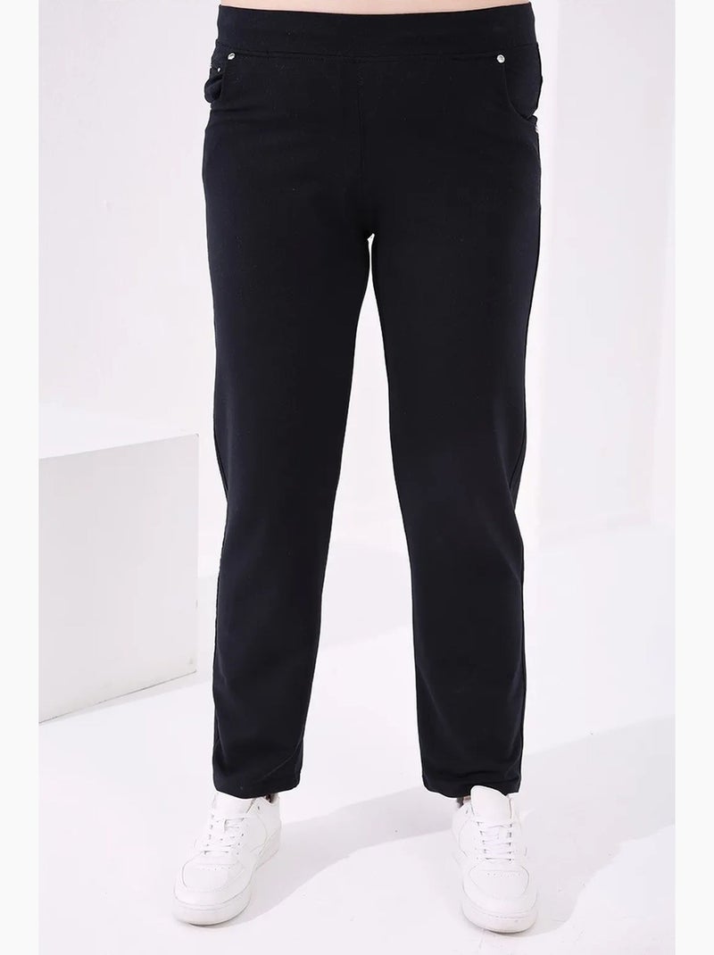 Dames sweatpants met rechte pijp tommy Marineblauw - Kiabi