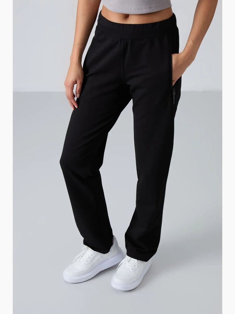 Dames sweatpants met rechte pijp tommy Zwart - Kiabi