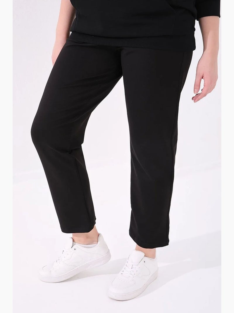Dames sweatpants met rechte pijp tommy Zwart - Kiabi