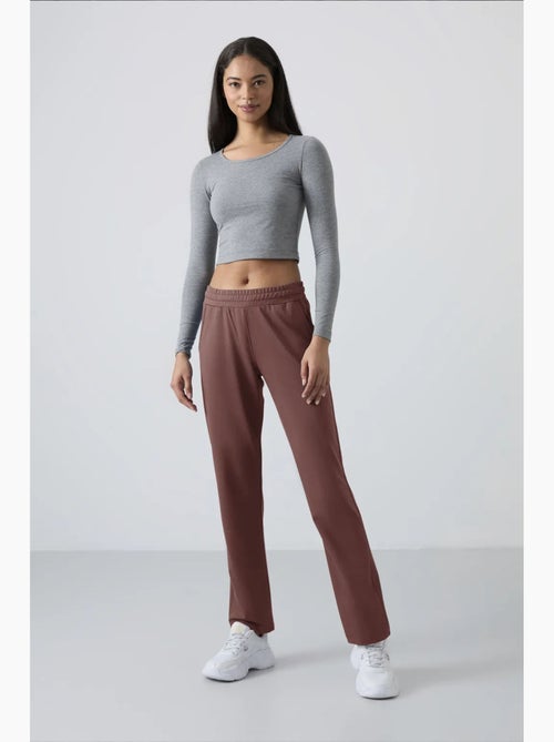 Dames sweatpants met rechte pijp van fleece tommy - Kiabi