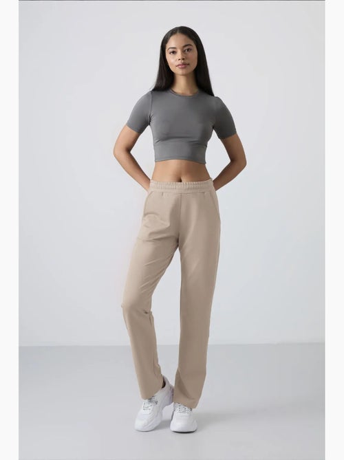 Dames sweatpants met rechte pijp van fleece tommy - Kiabi