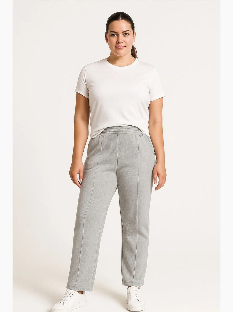 Dames sweatpants van katoenmix tommy Lichtgrijs - Kiabi