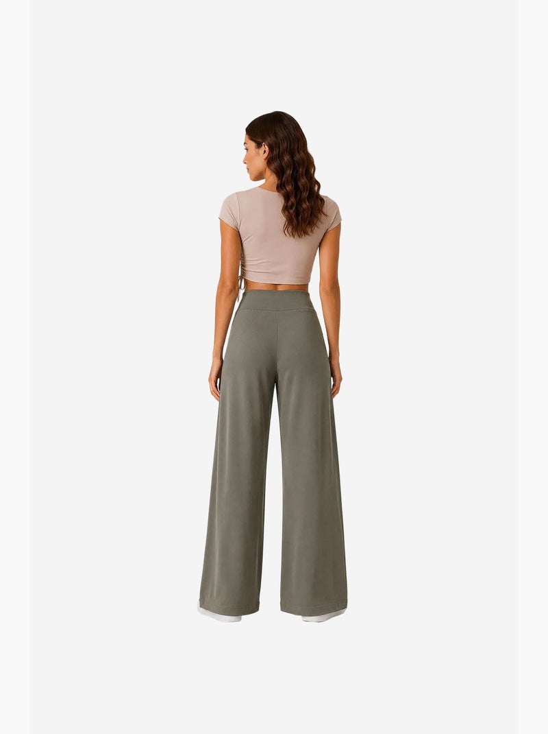 Dames sweatpants van viscosemix tommy Kaki - Kiabi