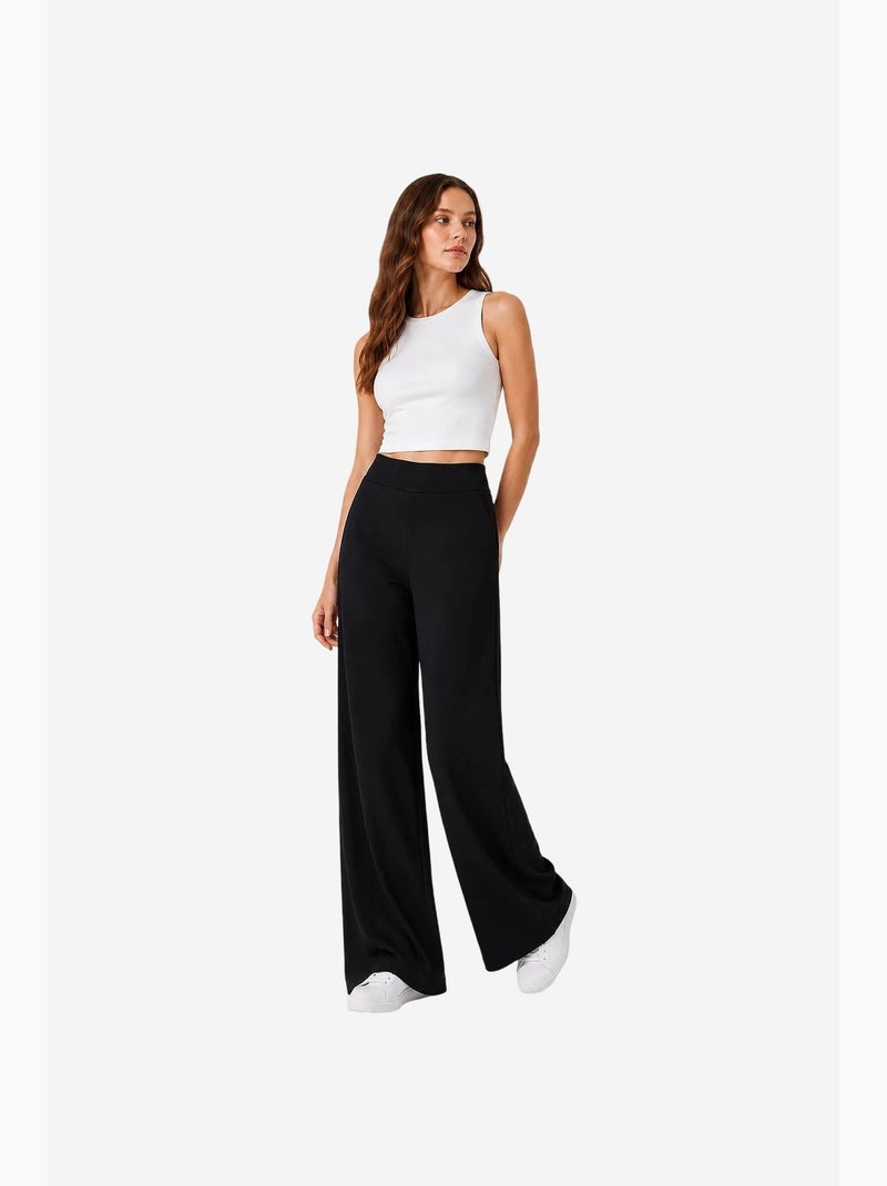 Dames sweatpants van viscosemix tommy Zwart - Kiabi