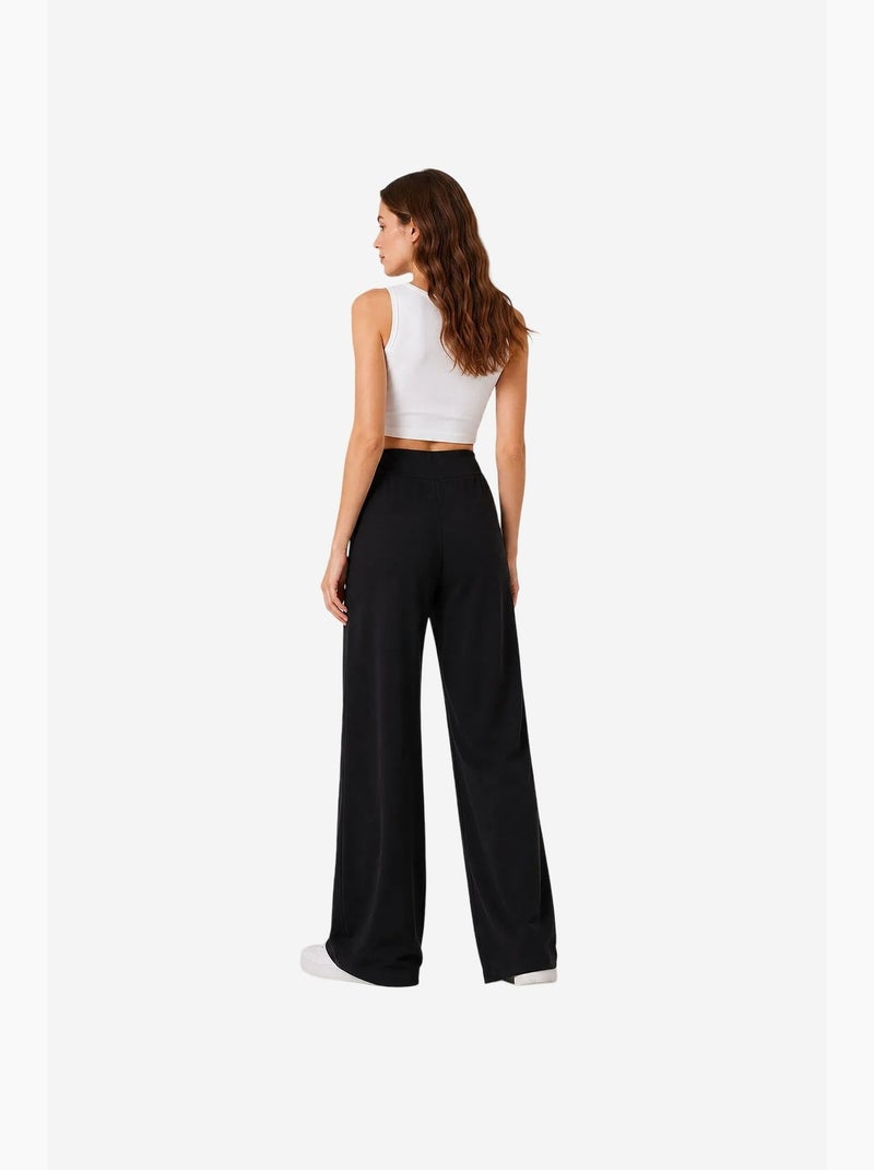 Dames sweatpants van viscosemix tommy Zwart - Kiabi