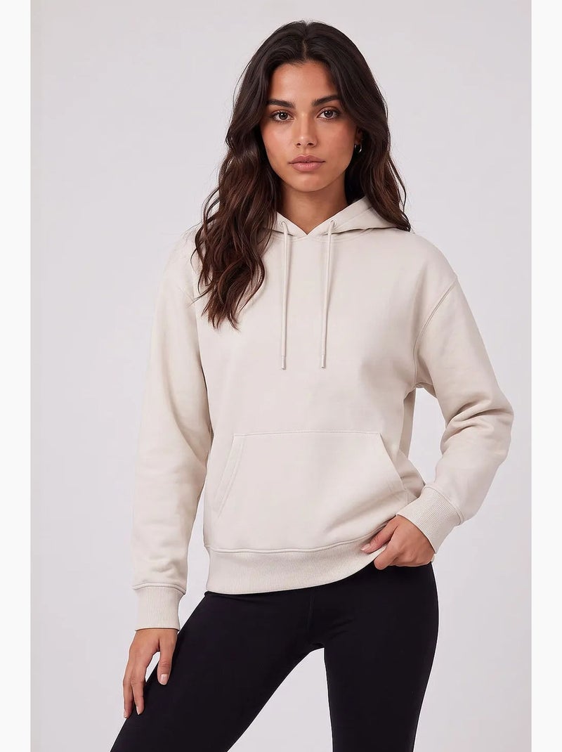 Dames sweatshirt met capuchon tommy Crème - Kiabi
