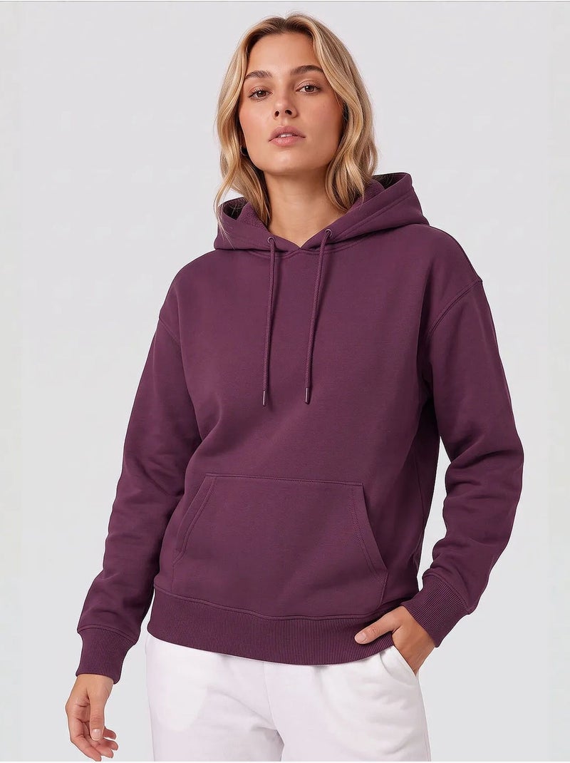 Dames sweatshirt met capuchon tommy Paars - Kiabi