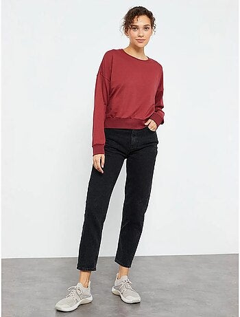 Dames sweatshirt met ronde hals, relaxed tommy