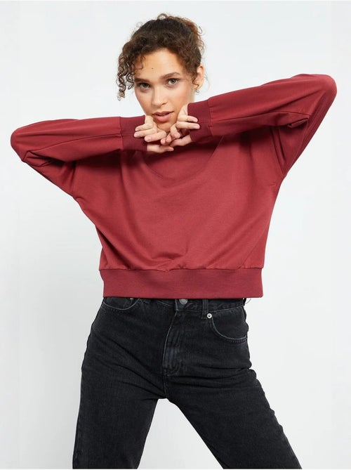 Dames sweatshirt met ronde hals, relaxed tommy - Kiabi