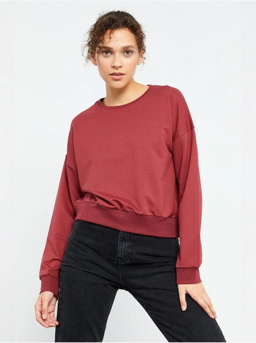 Dames sweatshirt met ronde hals, relaxed tommy - Kiabi