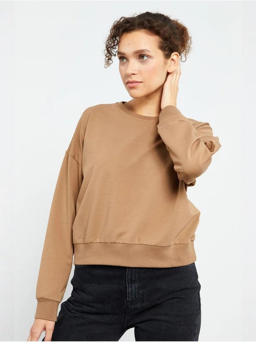 Dames sweatshirt met ronde hals, relaxed tommy - Kiabi