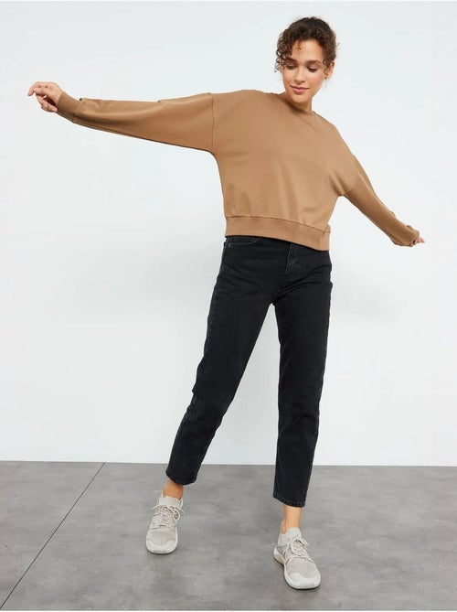 Dames sweatshirt met ronde hals, relaxed tommy - Kiabi