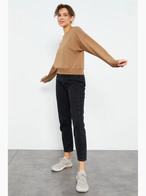 Dames sweatshirt met ronde hals, relaxed tommy - Kiabi