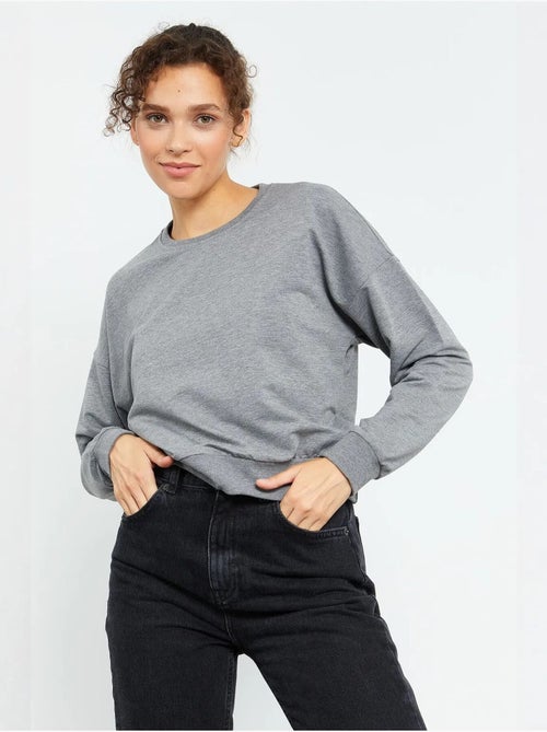 Dames sweatshirt met ronde hals, relaxed tommy - Kiabi
