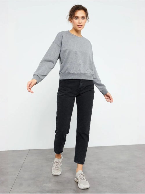 Dames sweatshirt met ronde hals, relaxed tommy - Kiabi