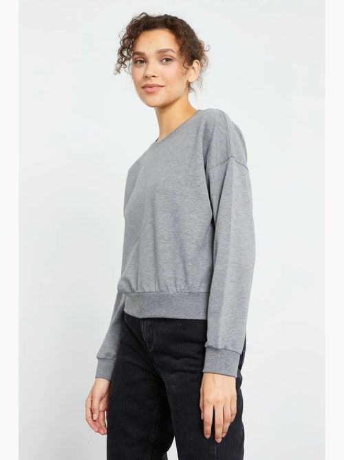 Dames sweatshirt met ronde hals, relaxed tommy - Kiabi