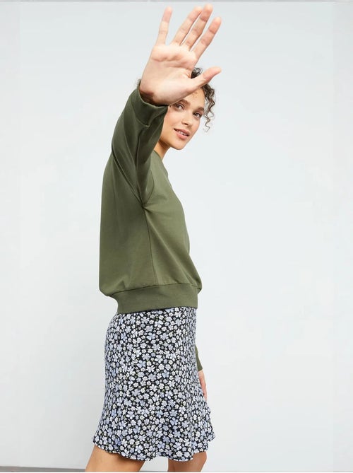 Dames sweatshirt met ronde hals, relaxed tommy - Kiabi