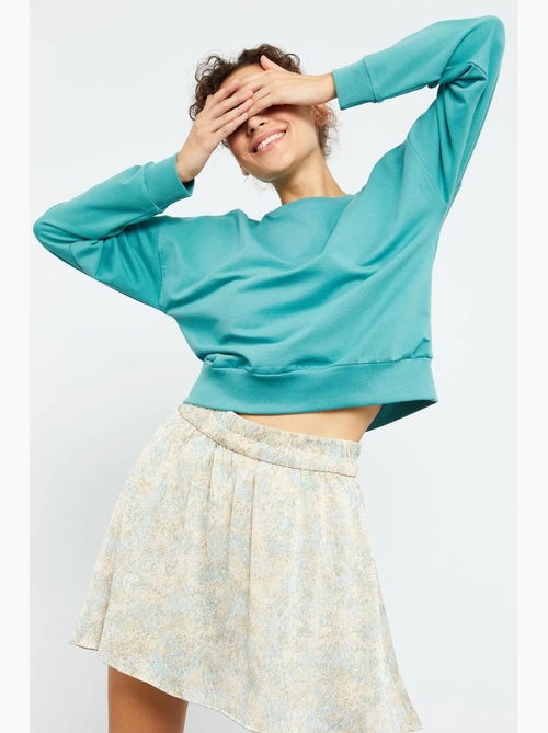 Dames sweatshirt met ronde hals, relaxed tommy - Kiabi