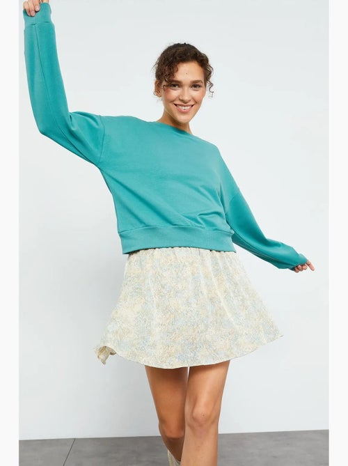 Dames sweatshirt met ronde hals, relaxed tommy - Kiabi