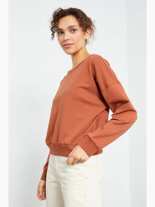 Dames sweatshirt met ronde hals, relaxed tommy - Kiabi