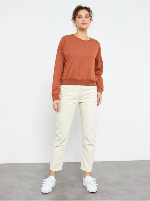 Dames sweatshirt met ronde hals, relaxed tommy - Kiabi